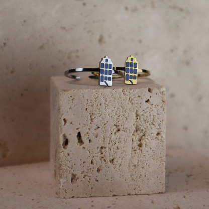 Ring - Grachtenpandje - Zilver - Blauw