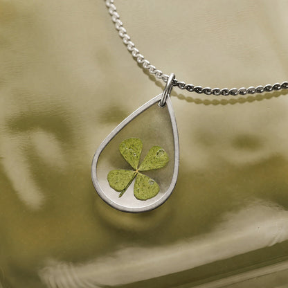 Hanger Drop – Klavertje vier – Zilver