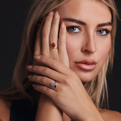 Ring – Rode Jaspis - Klaproos - Zilver