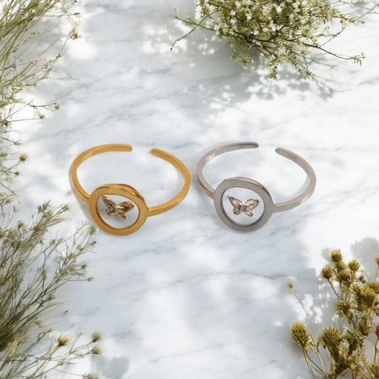 Ring GeoS - Butterfly - Zilver