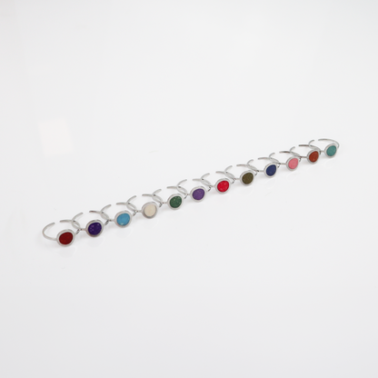 Geboortesteen Ring - Zilver - Juli - Robijn Rood