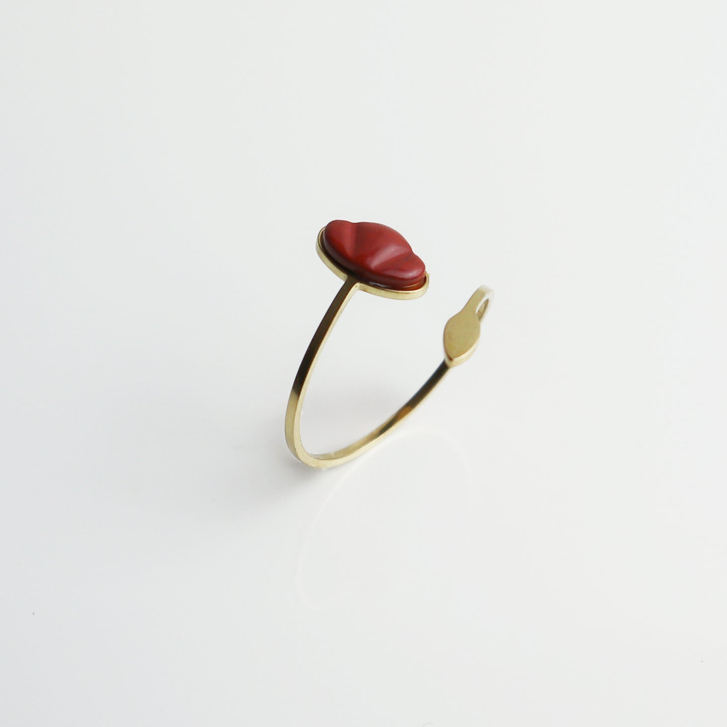 Ring – Rode Jaspis - Klaproos - Goud