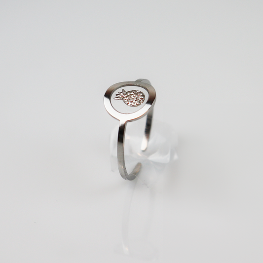 Drupt Ring GeoS Ananas Zilver