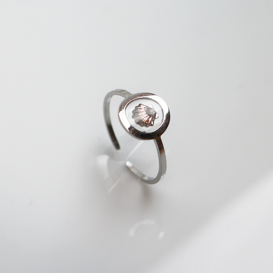 Ring GeoS - Sint Jacobsschelp - Zilver