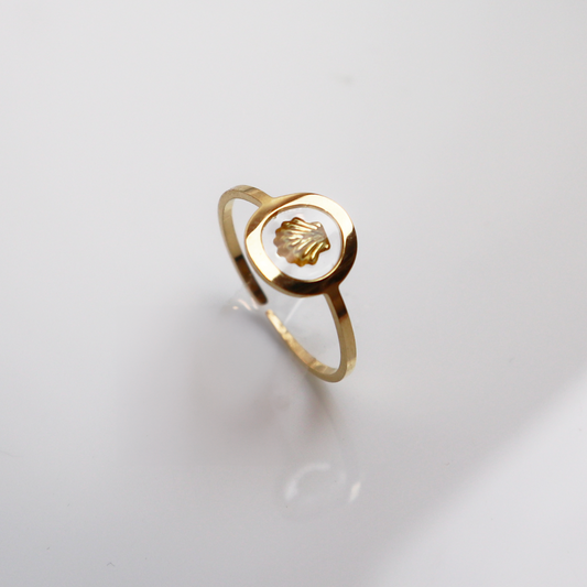 Ring GeoS - Sint Jacobsschelp - Goud