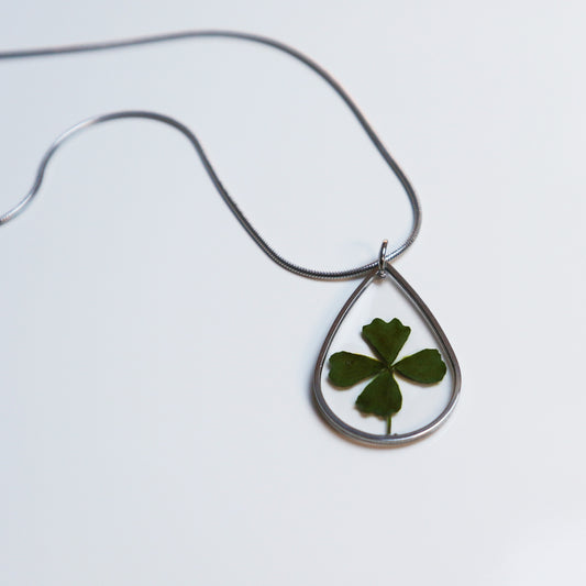 Hanger Drop – Klavertje vier – Zilver