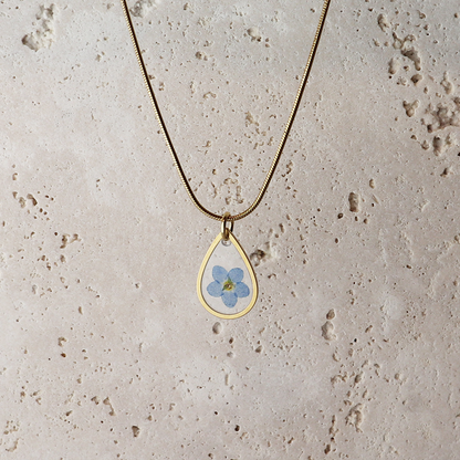 Pendant Drop – Forget Me Not – Gold
