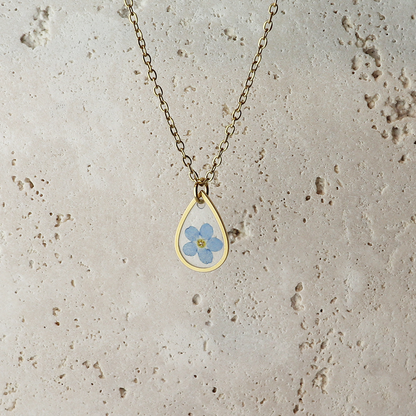 Pendant Drop – Forget Me Not – Gold