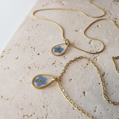 Pendant Drop – Forget Me Not – Gold