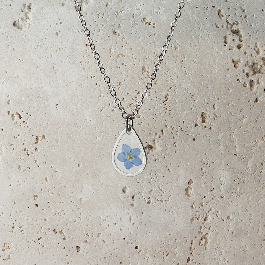 Pendant Drop – Forget Me Not – Silver