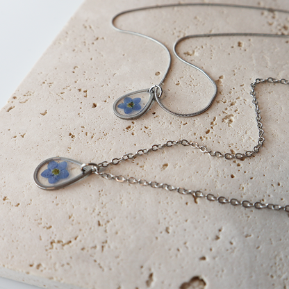 Pendant Drop – Forget Me Not – Silver