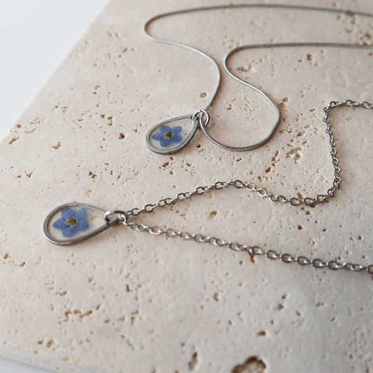 Hanger Drop – Vergeet Me Niet - Zilver