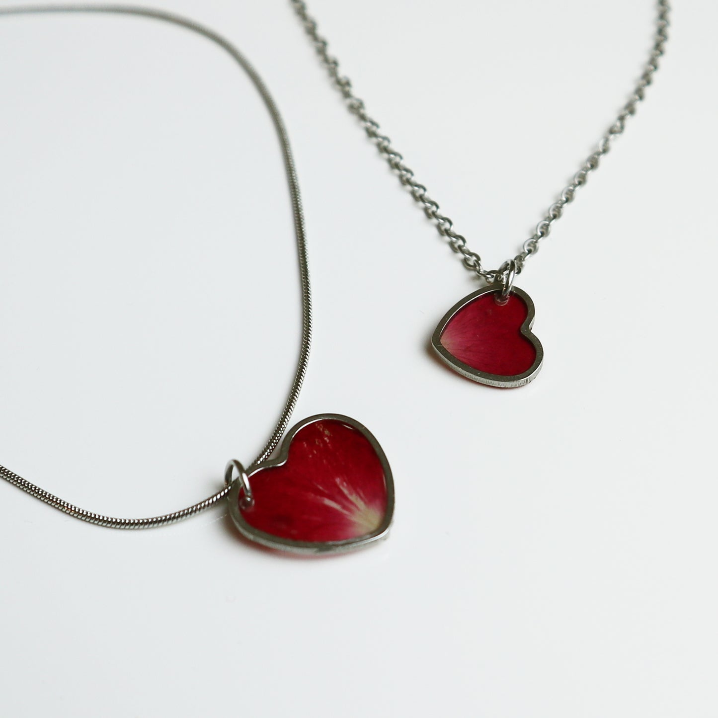 Hanger Hartje – Roos - Rood/Roze - Zilver