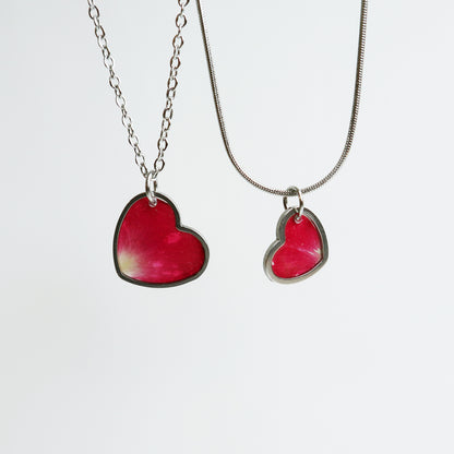 Hanger Hartje – Roos - Rood/Roze - Zilver