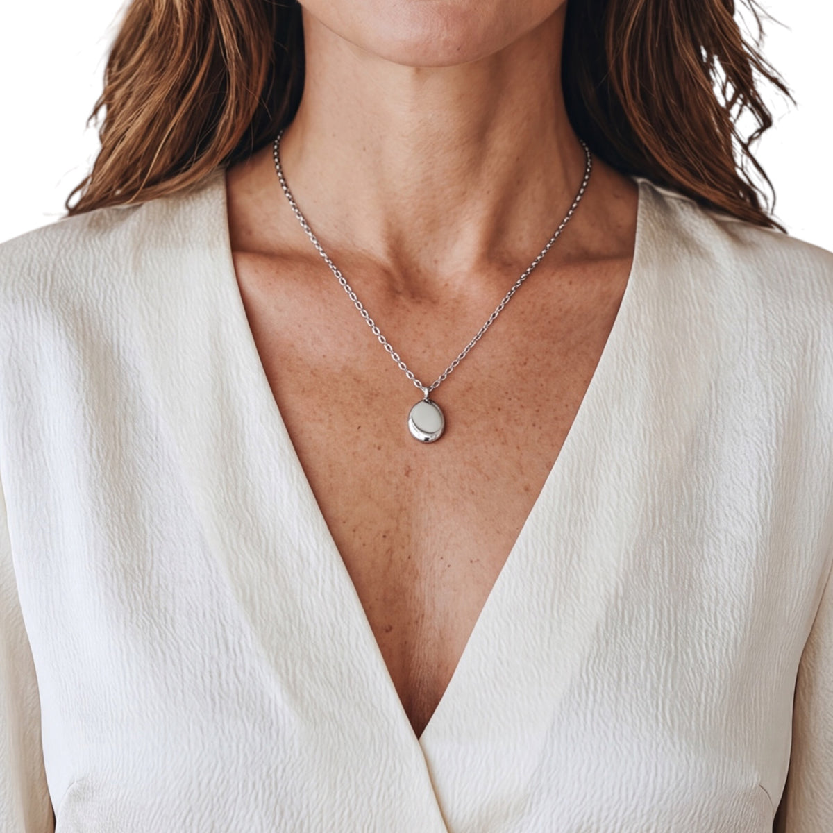 Kiezel Zilver + ketting