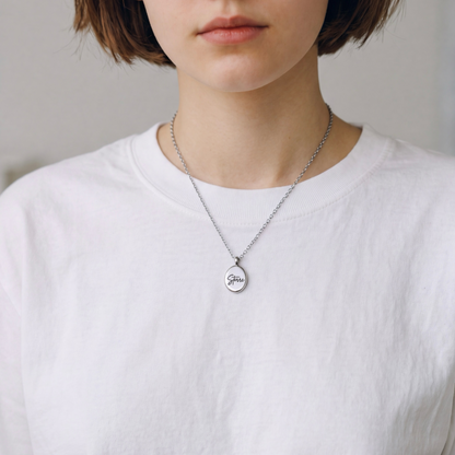 Kiezel Zilver + ketting