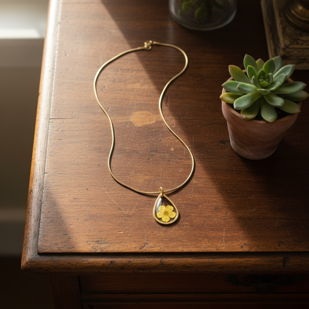 Hanger Drop – Plum Bloesem – Geel – Goud