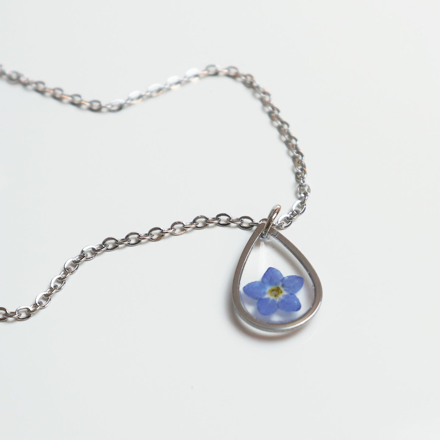 Hanger Drop – Vergeet Me Niet - Zilver