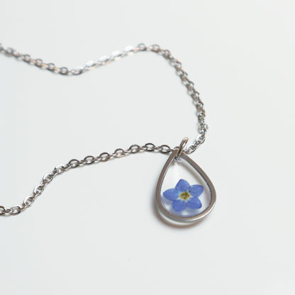 Hanger Drop – Vergeet Me Niet - Zilver