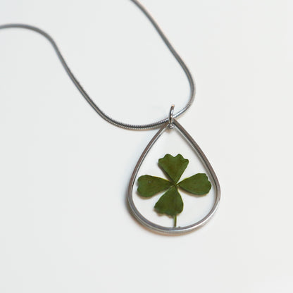 Hanger Drop – Klavertje vier – Zilver