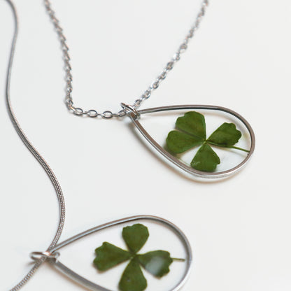 Hanger Drop – Klavertje vier – Zilver