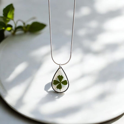 Hanger Drop – Klavertje vier – Zilver