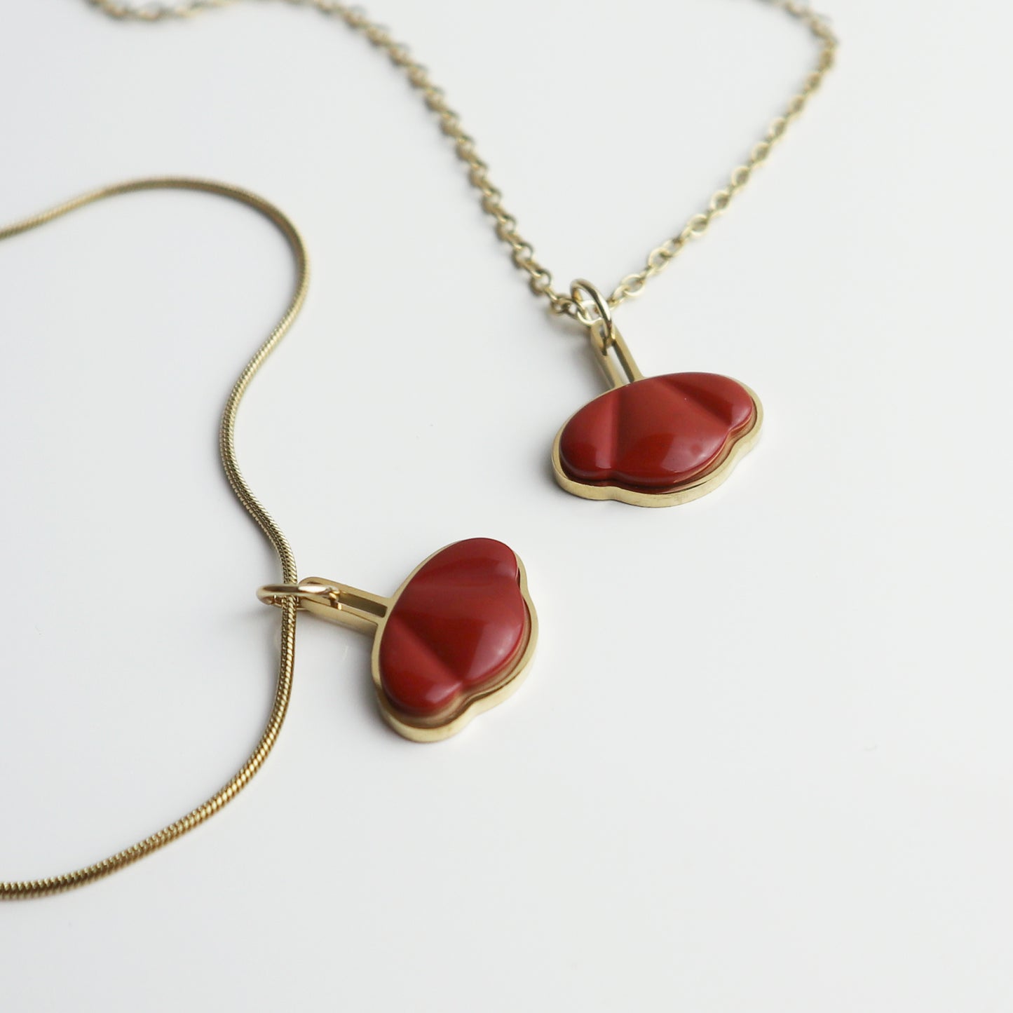 Hanger – Rode Jaspis - Klaproos - Goud