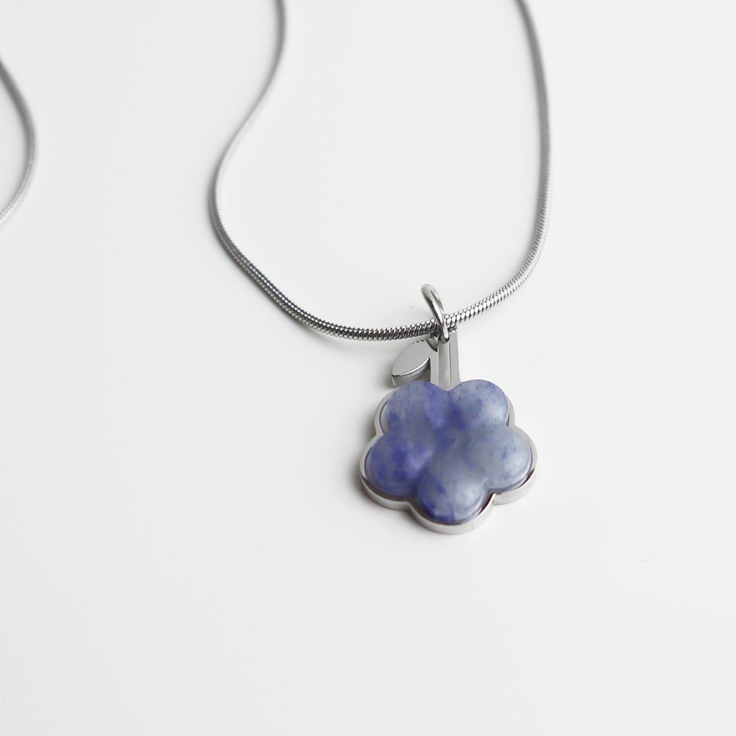 Hanger – Blauwe Aventurijn - Vergeet-me-niet - Zilver