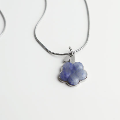 Hanger – Blauwe Aventurijn - Vergeet-me-niet - Zilver