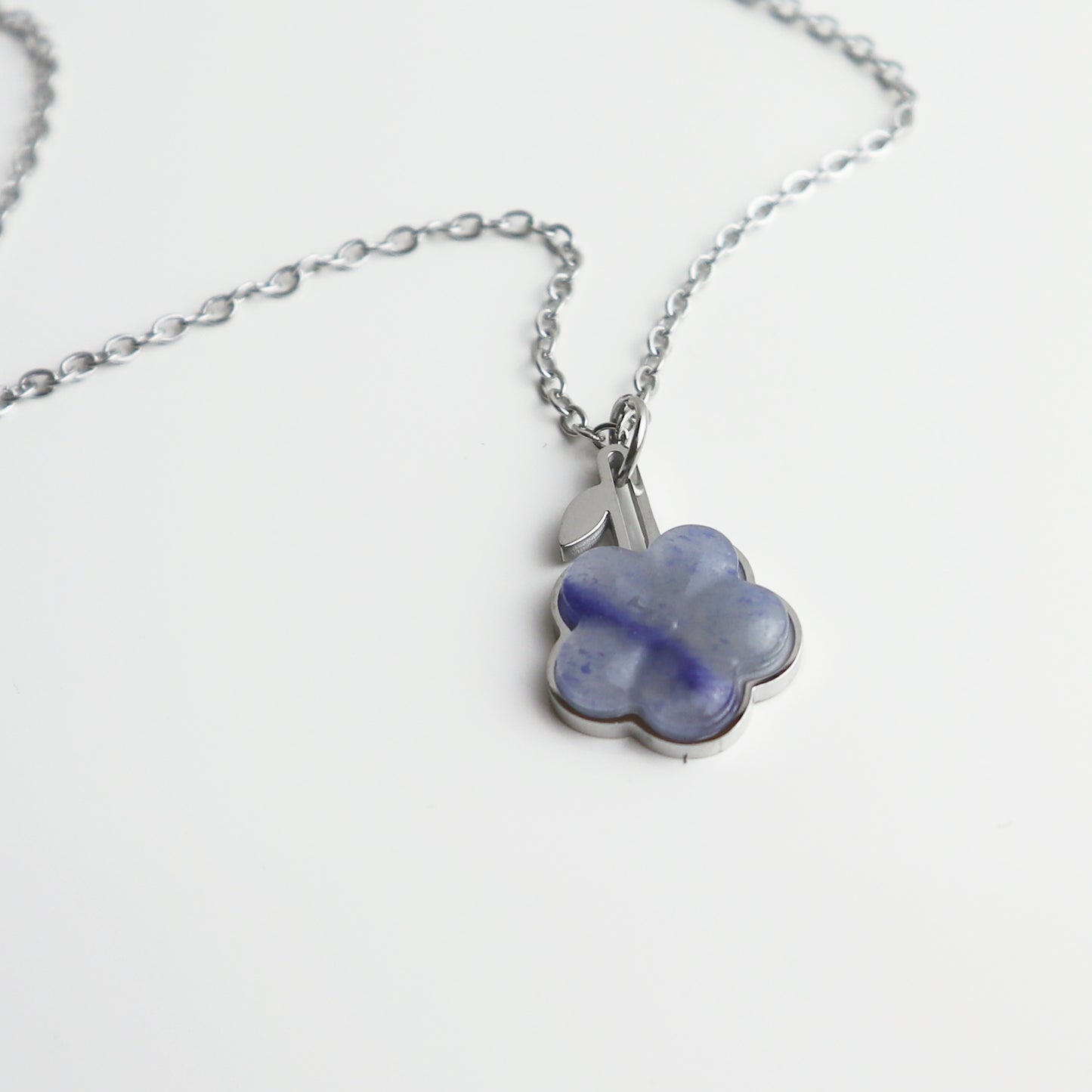 Hanger – Blauwe Aventurijn - Vergeet-me-niet - Zilver