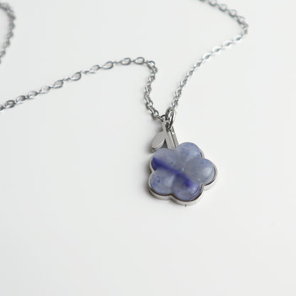 Hanger – Blauwe Aventurijn - Vergeet-me-niet - Zilver