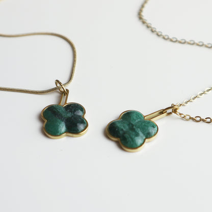 Hanger – Groene Jade - Klaver - Goud