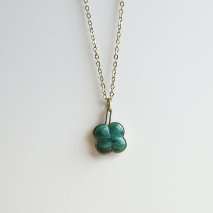 Hanger – Groene Jade - Klaver - Goud