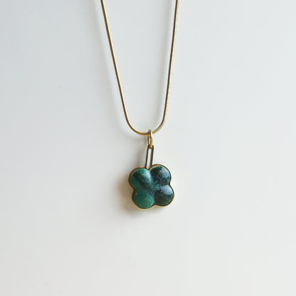 Hanger – Groene Jade - Klaver - Goud