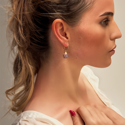 Paar Oorbellen - Vergeet Me Niet - Goud