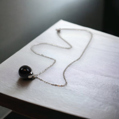 Tropfenanhänger Schwarze Perle
