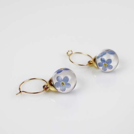 Combi deal gold earrings with forget me not 