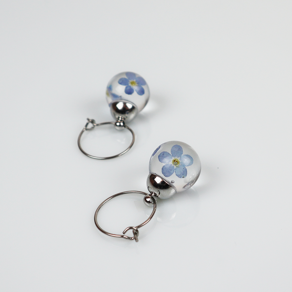 Combi deal silver earrings with forget me not 