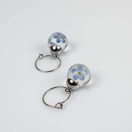 Combi deal silver earrings with forget me not 