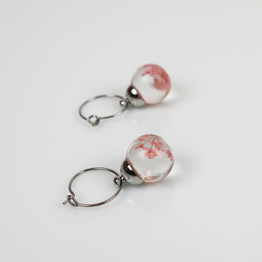 Combi deal silver earrings with dill light pink 