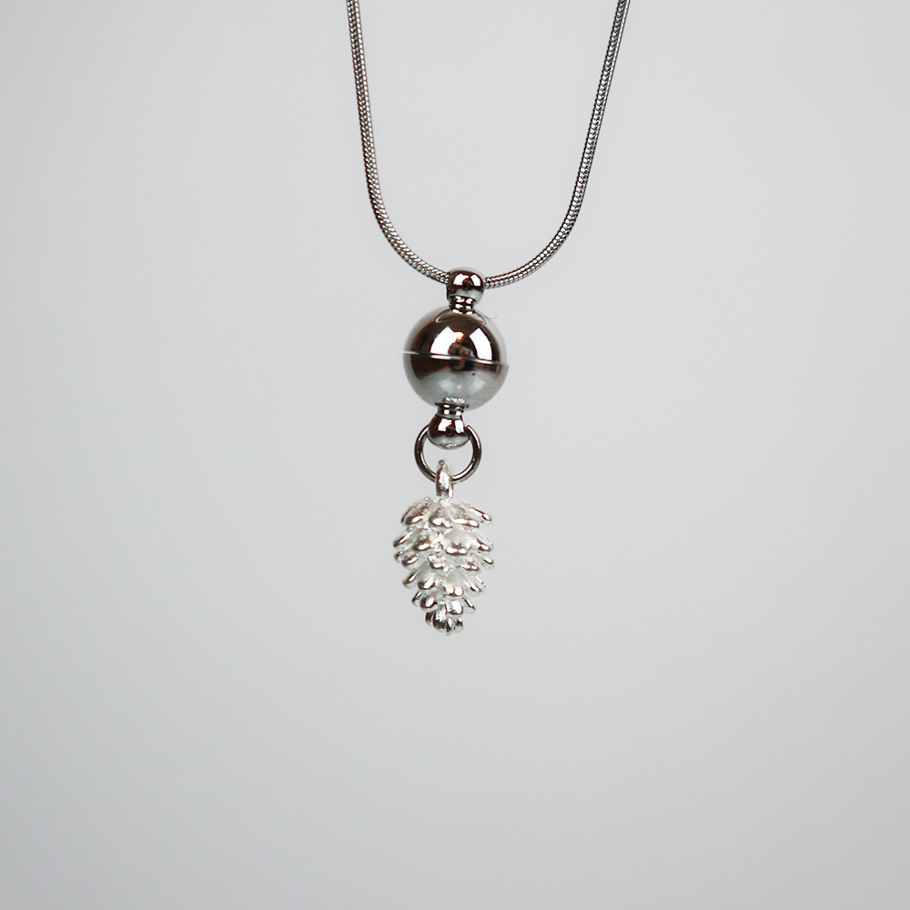 Drip Pendant Silver Pine Cone