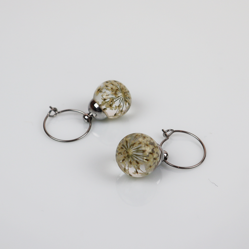 Combi deal silver earrings with white dill 