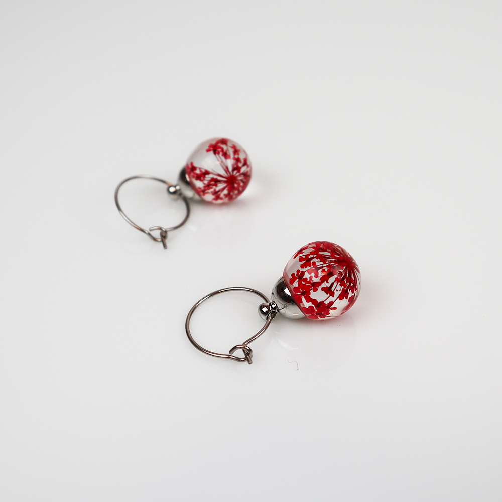 Combi deal silver earrings with dill red 