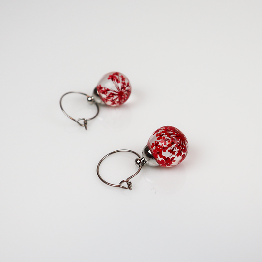 Combi deal silver earrings with dill red 