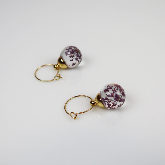 Combi deal gold earrings with dill purple 