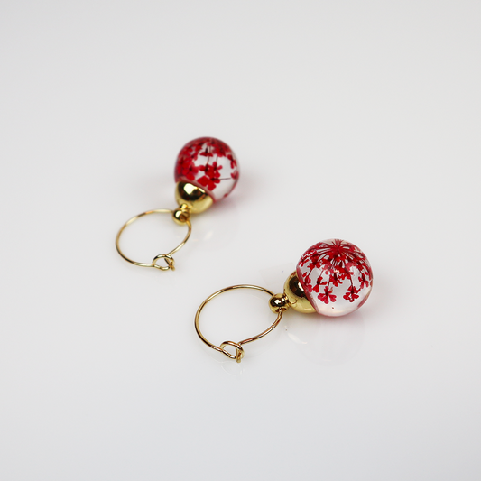 Combi deal gold earrings with dill red 