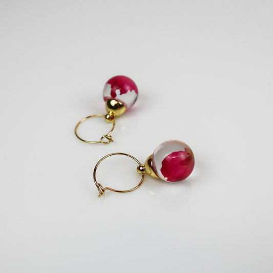 Kombi-Ohrringe aus Gold und Rosa 