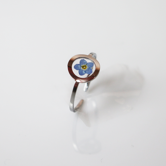 Ring GeoS - Vergeet Me Niet - Zilver
