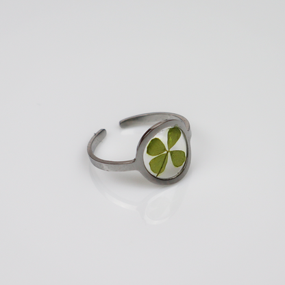 Ring GeoL - Klavertje Vier - Zilver - Drupt