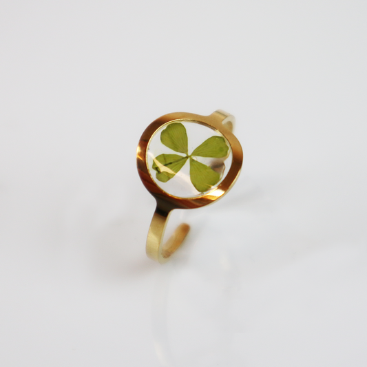 Ring GeoL - Klavertje Vier - Goud - Drupt